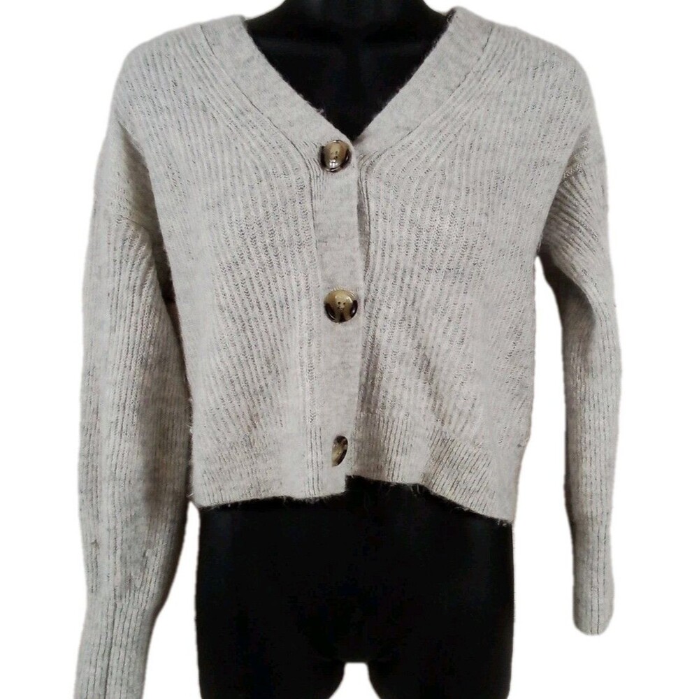 Women's Gray  Quince Cardigan Size Small Alpaca/Woo/Nylon Mix So Soft